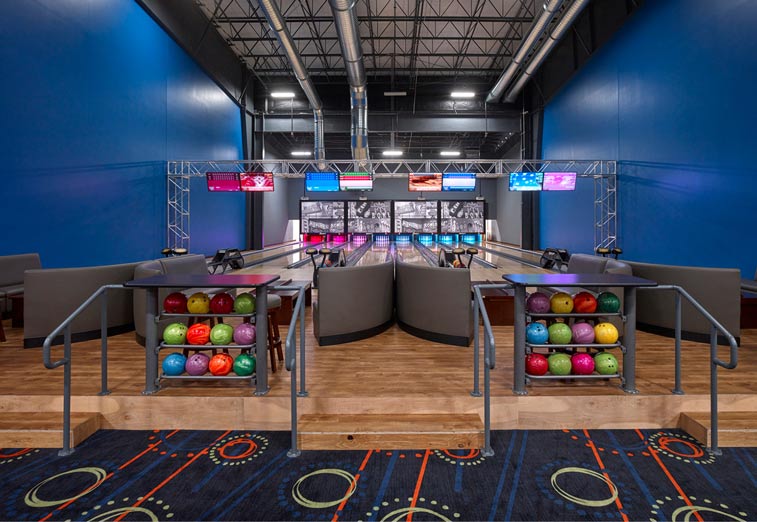 Bowling alley at Arena Sports Mill Creek