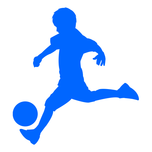 graphic icon of player kicking a ball