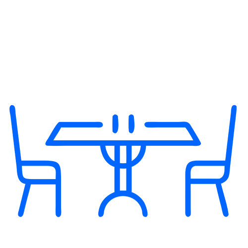 graphic icon of indoor dining area