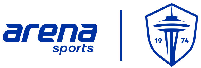 Logos for Arena Sports & Seattle Sounders FC