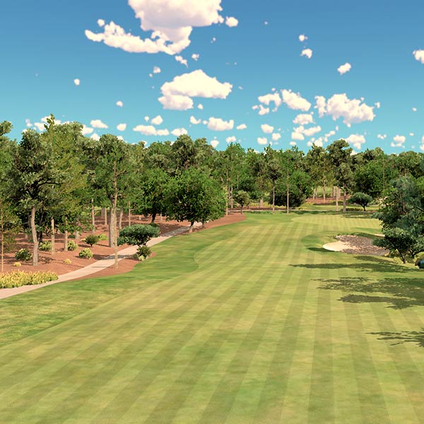 Photo of one of the many golf courses available in the Golf Simulator at Arena Sports Issaquah